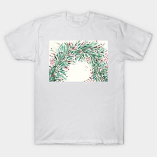 Christmas Loose Watercolor Florals T-Shirt